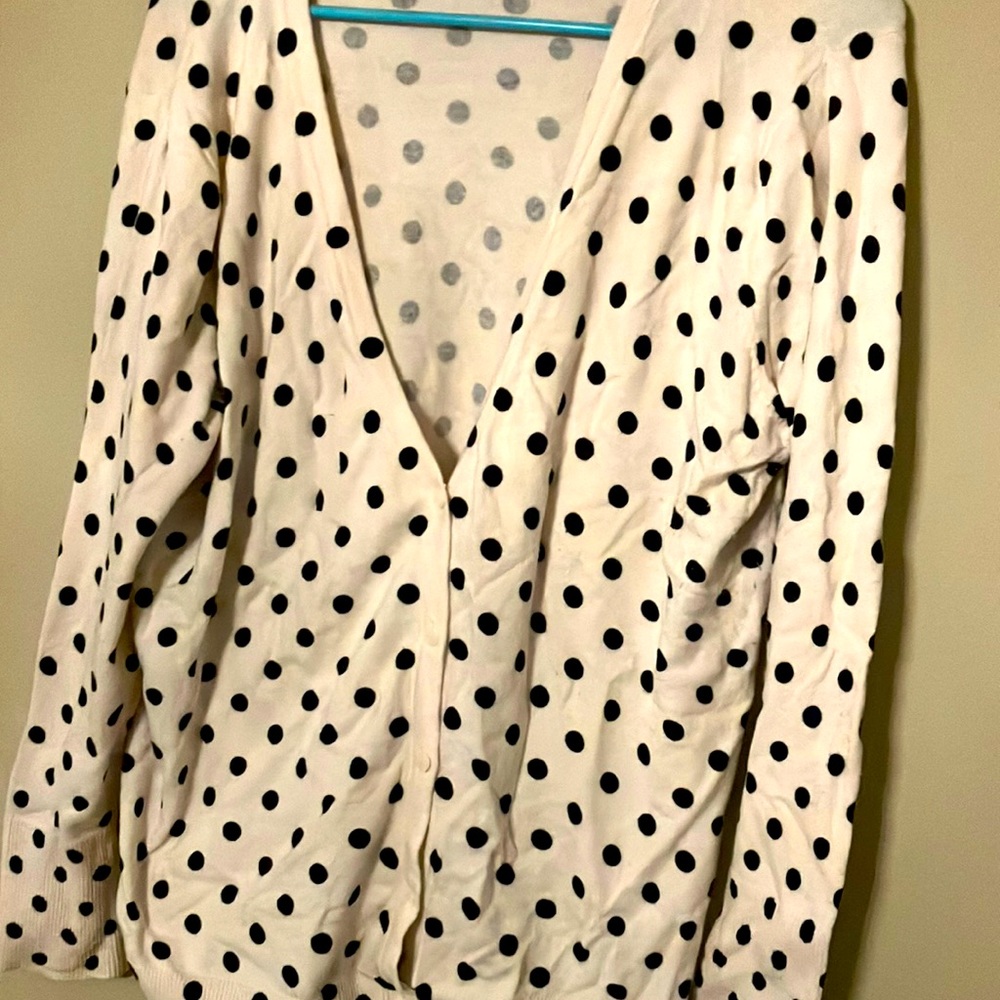 Black and white polka dot cardigan 2X